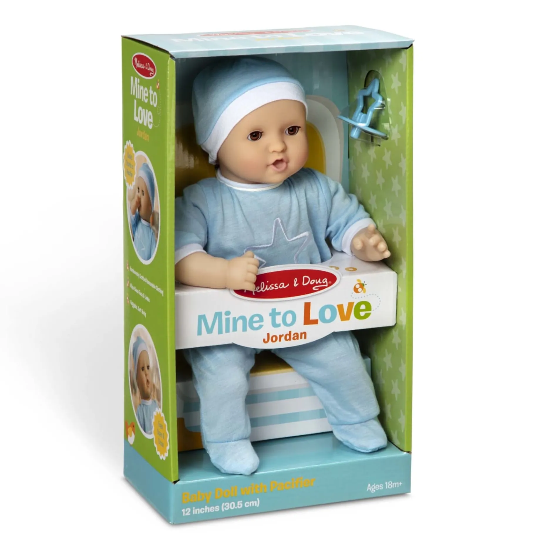 Dolls & Dollhouses>Melissa & Doug Mine to Love Jordan 12-Inch Baby Doll
