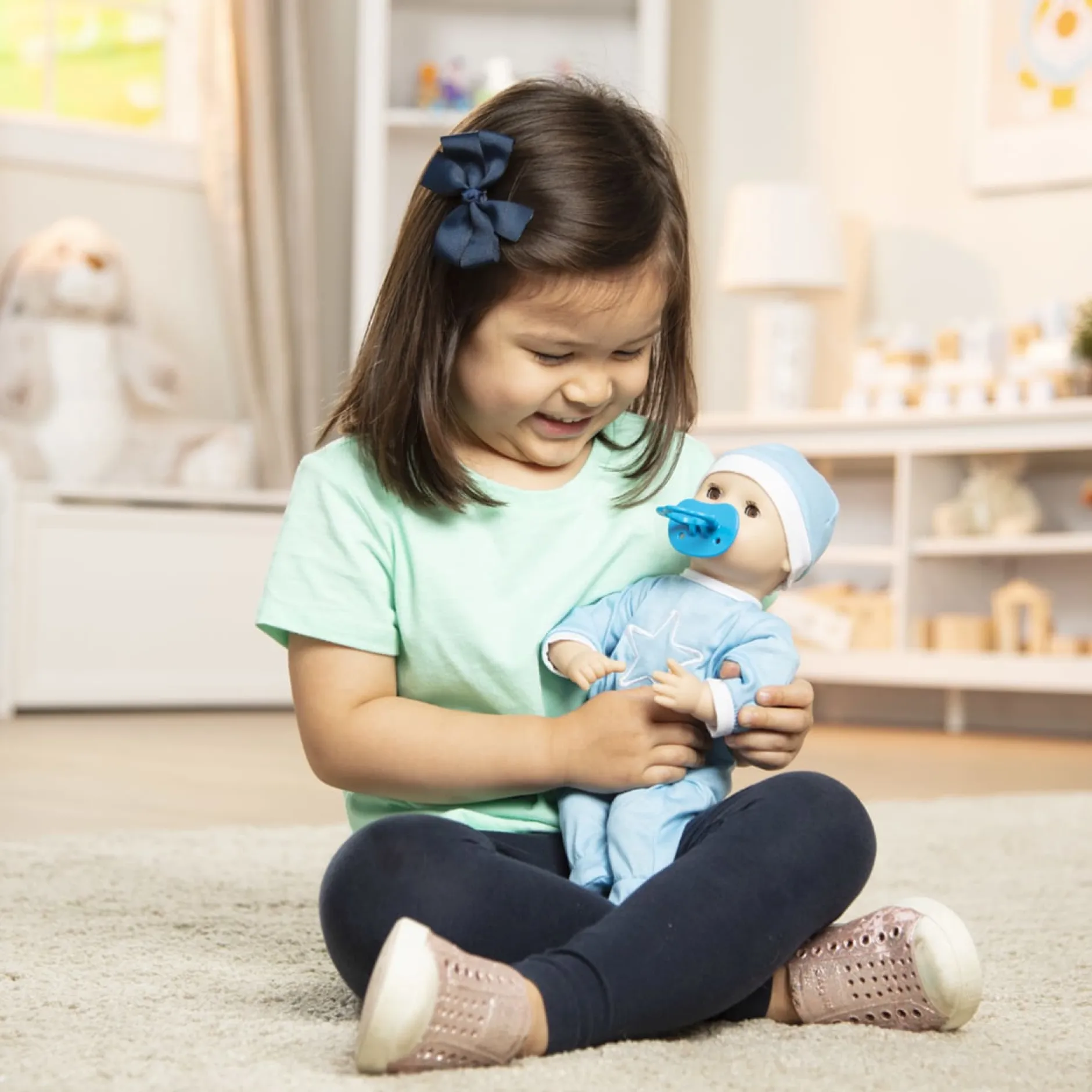 Dolls & Dollhouses>Melissa & Doug Mine to Love Jordan 12-Inch Baby Doll