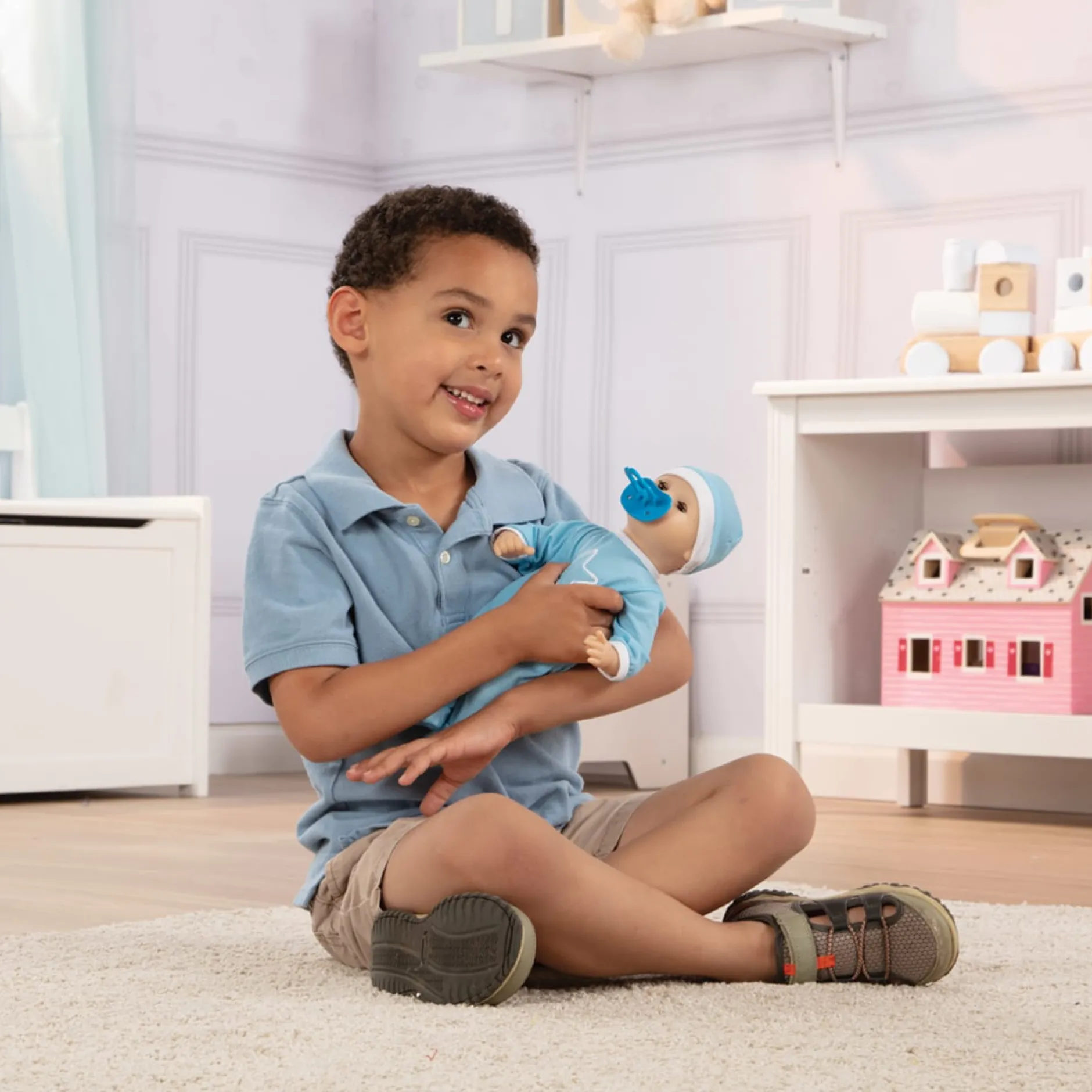 Dolls & Dollhouses>Melissa & Doug Mine to Love Jordan 12-Inch Baby Doll