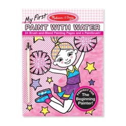 Activity Books>Melissa & Doug My First Paint With Water Kids' Art Pad With Paintbrush - Cheerleaders, Flowers, Fairies, and More