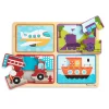 Vehicle & Train Puzzles>Melissa & Doug Natural Play Wooden Puzzle: Ready, Set, Go