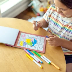 Activity Books>Melissa & Doug On the Go Color by Numbers Kids' Design Boards With 6 Markers - Unicorns, Ballet, Kittens, and More