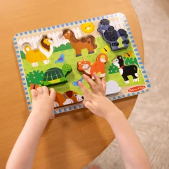 Animals & Nature Puzzles>Melissa & Doug Pets Chunky Puzzle - 8 Pieces