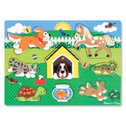 Animals & Nature Puzzles>Melissa & Doug Pets Peg Puzzle - 8 Pieces