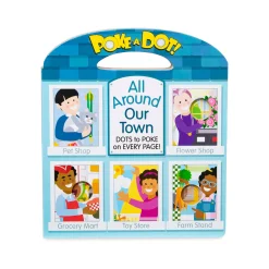 Books>Melissa & Doug Poke-a-Dot: All Around Our Town Board Book with Handle
