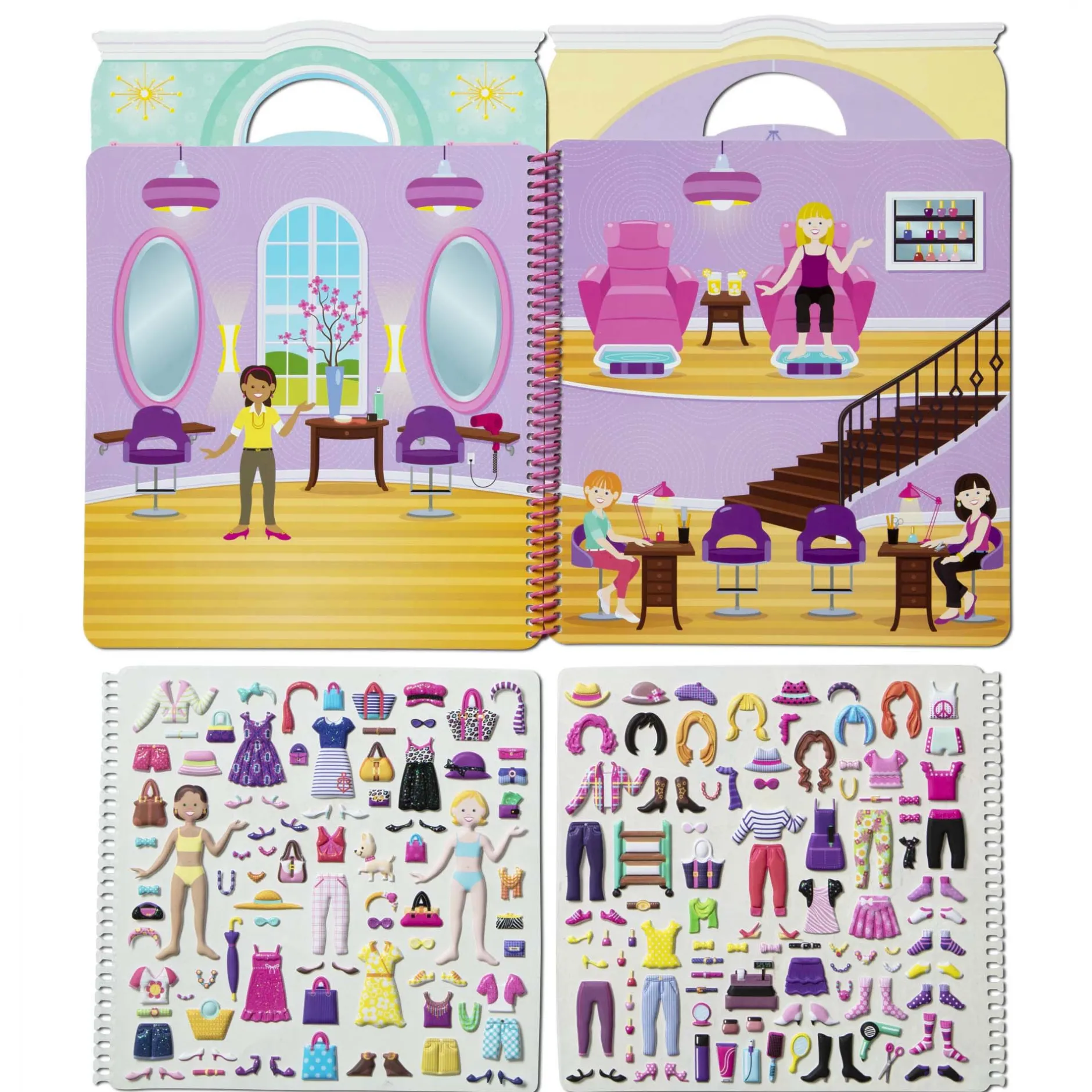 Stickers & Sticker Books>Melissa & Doug Puffy Sticker Activity Book - Day of Glamour