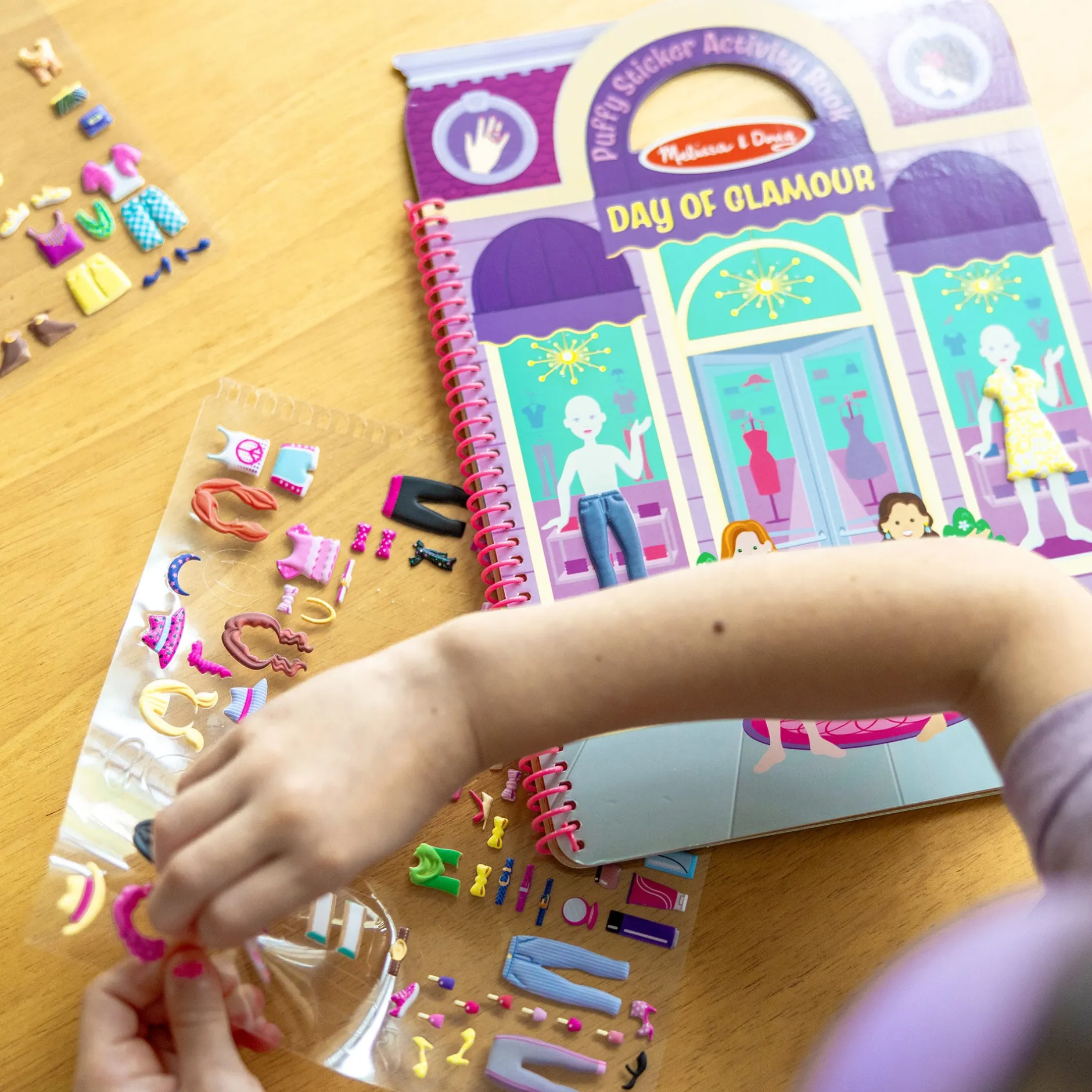 Stickers & Sticker Books>Melissa & Doug Puffy Sticker Activity Book - Day of Glamour