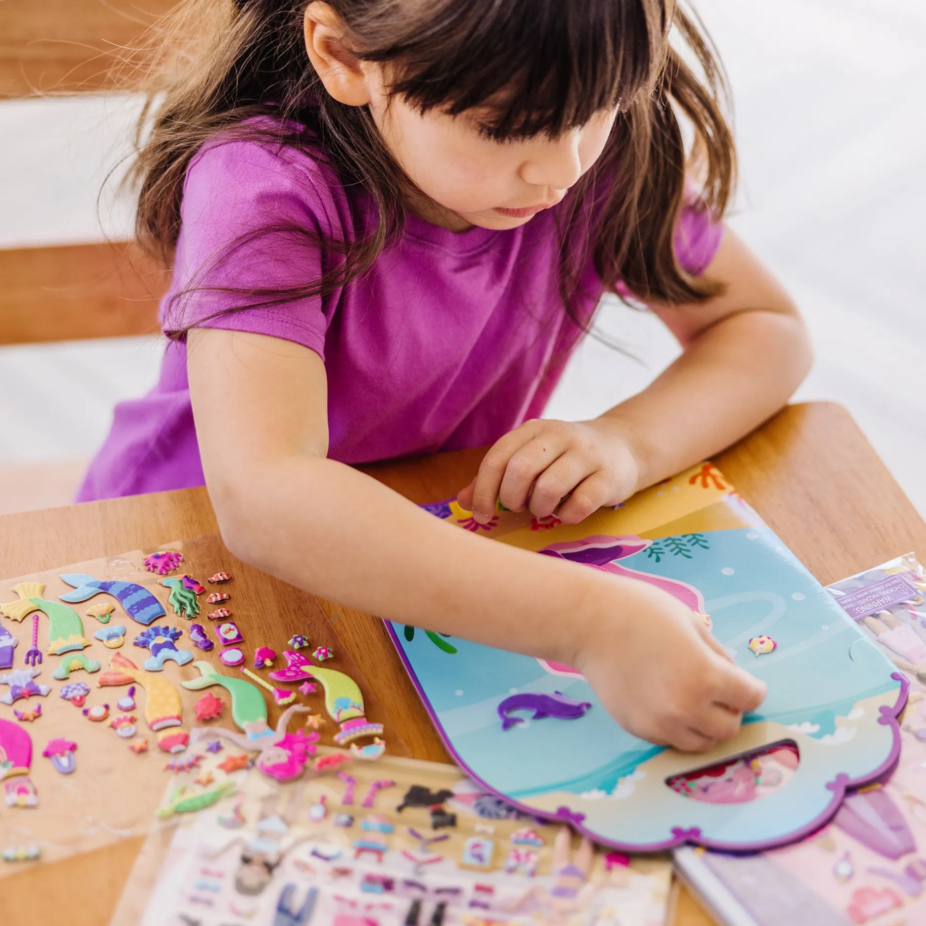 Stickers & Sticker Books>Melissa & Doug Puffy Sticker Bundle - Dress-Up, Princess and Mermaid
