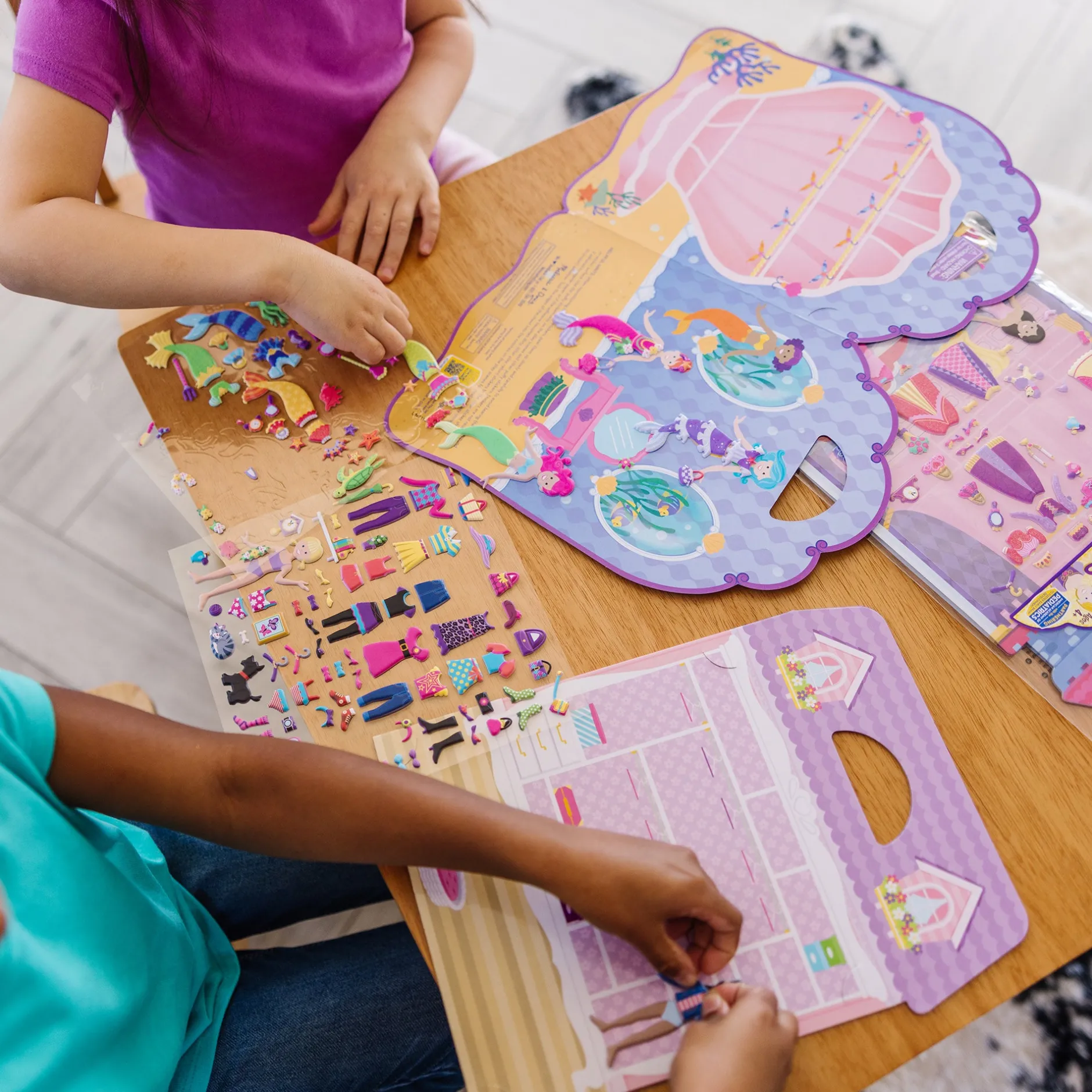 Stickers & Sticker Books>Melissa & Doug Puffy Sticker Bundle - Dress-Up, Princess and Mermaid