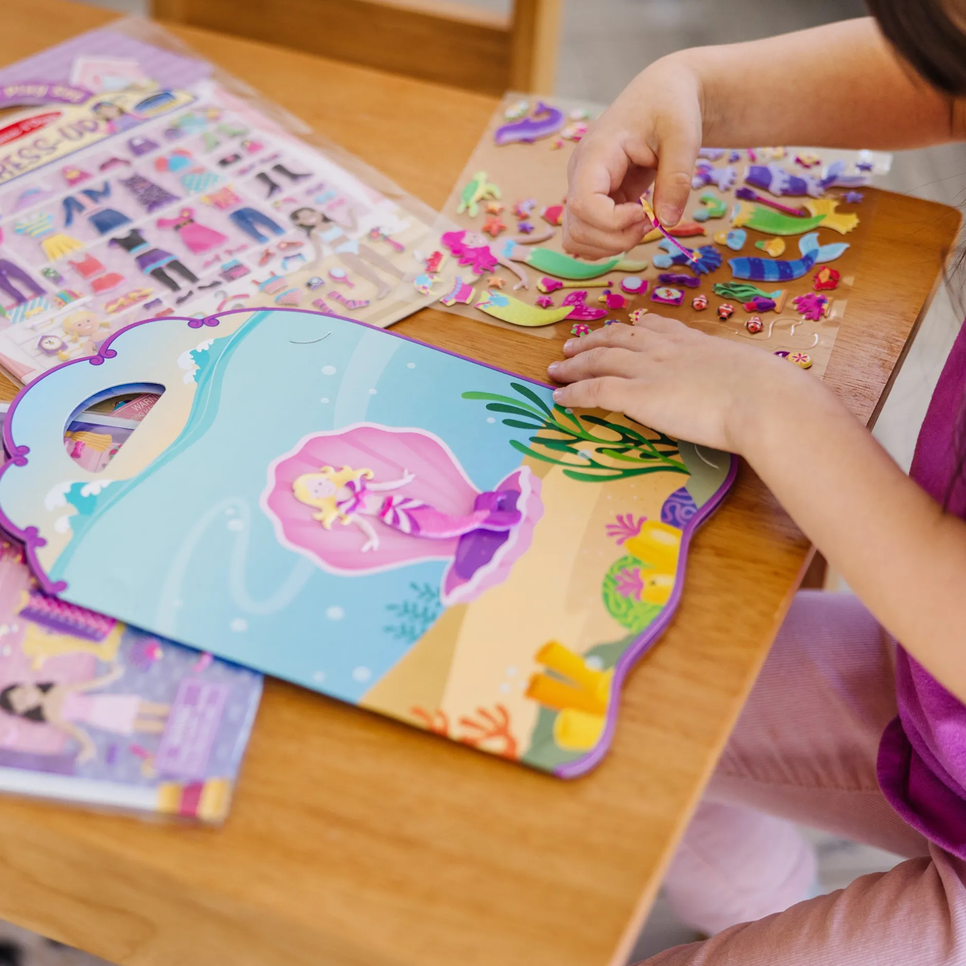 Stickers & Sticker Books>Melissa & Doug Puffy Sticker Bundle - Dress-Up, Princess and Mermaid