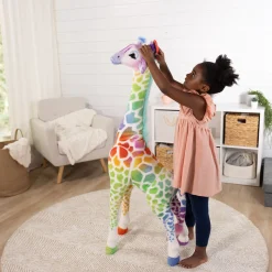 Plush>Melissa & Doug Rainbow Giraffe Lifelike Plush