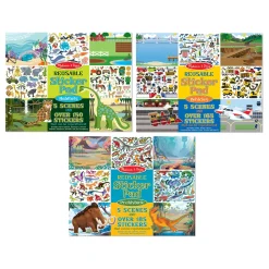 Stickers & Sticker Books>Melissa & Doug Reusable Sticker Pad 3-Pack: Vehicles, Habitats, Prehistoric