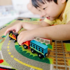 Vehicles & Trains>Melissa & Doug Round the Rails Train Rug