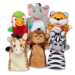 Plush>Melissa & Doug Safari Buddies Hand Puppets