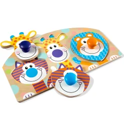 Animals & Nature Puzzles|Motor Skills>Melissa & Doug Safari Jumbo Peg Puzzle - 3 Pieces