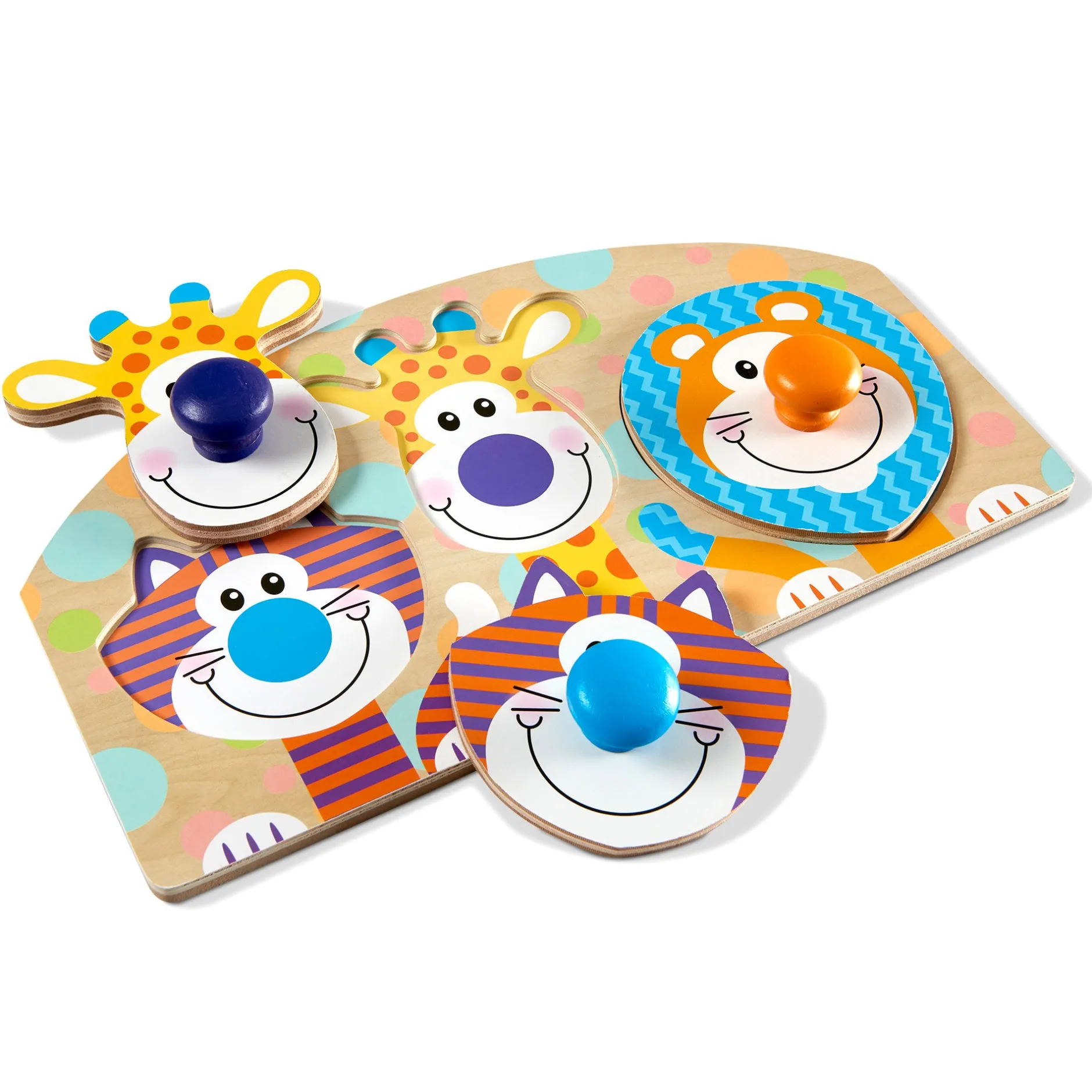 Animals & Nature Puzzles|Motor Skills>Melissa & Doug Safari Jumbo Peg Puzzle - 3 Pieces