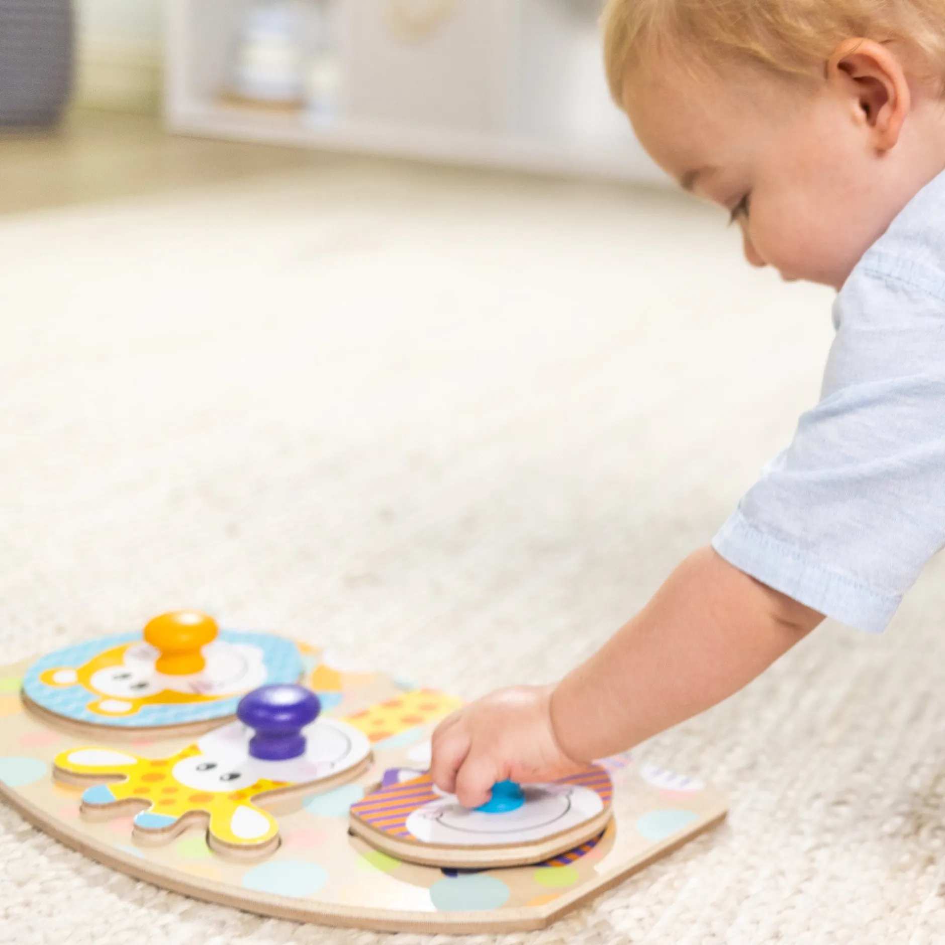 Animals & Nature Puzzles|Motor Skills>Melissa & Doug Safari Jumbo Peg Puzzle - 3 Pieces