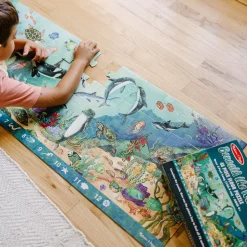 Animals & Nature Puzzles>Melissa & Doug Search & Find Beneath the Waves Floor Puzzle - 48 Pieces