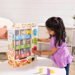 Play Food & Play Sets>Melissa & Doug Sort, Stock, Select Wooden Vending Machine Play Set