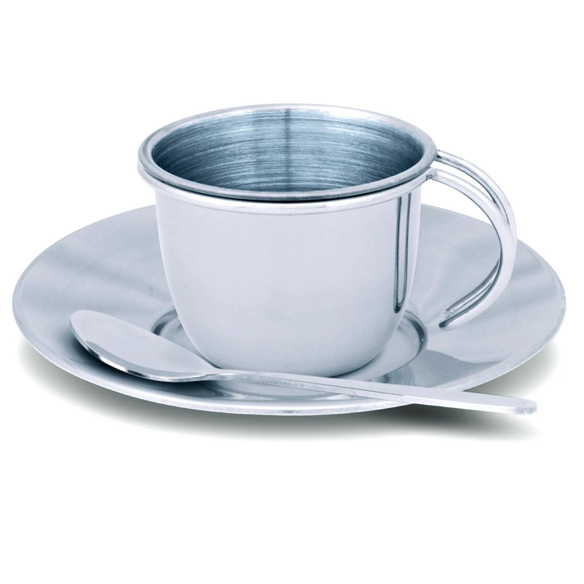 Play Food & Play Sets>Melissa & Doug Stainless Steel Tea Set with Storage Stand