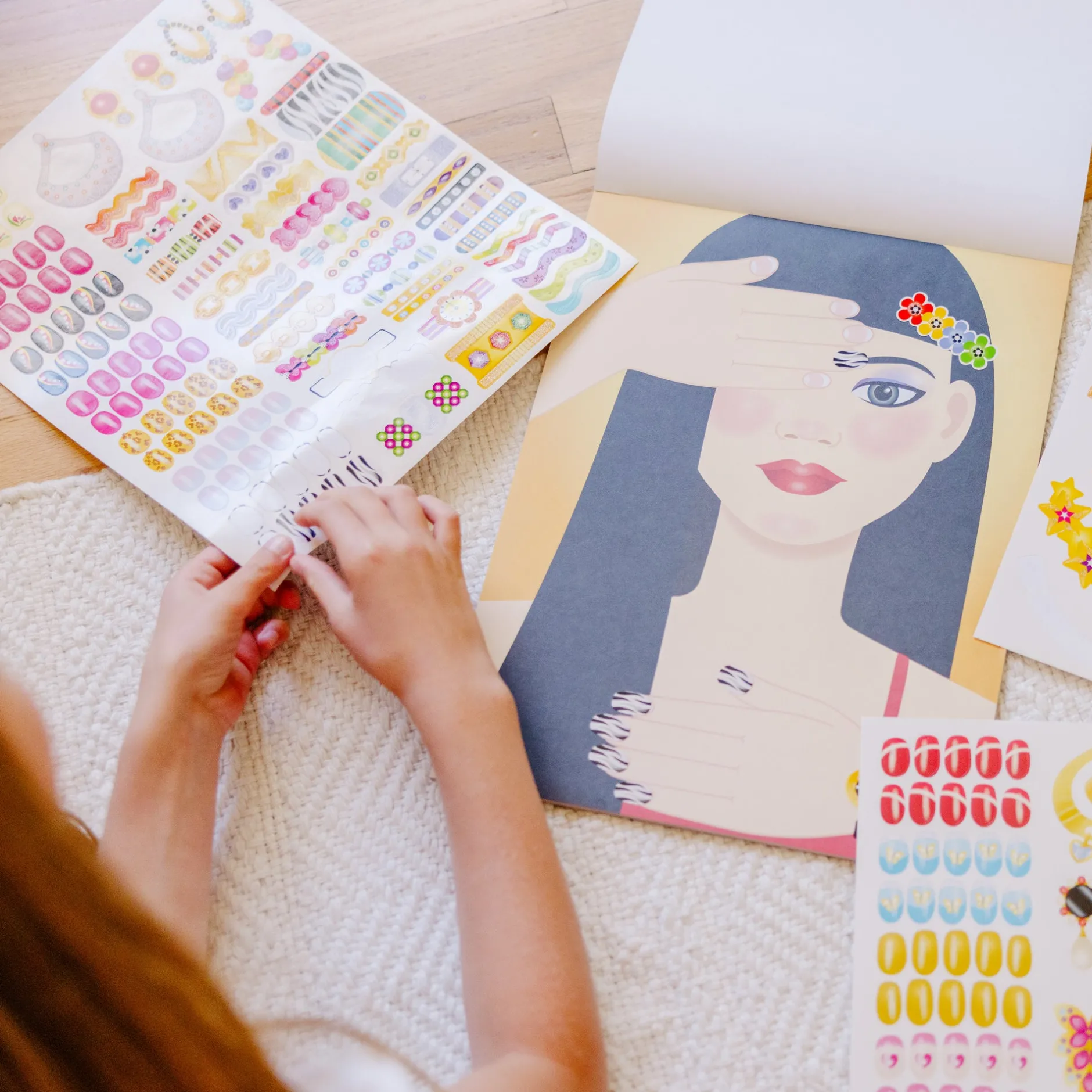 Stickers & Sticker Books>Melissa & Doug Sticker Pad - Jewelry & Nails Glitter Collection