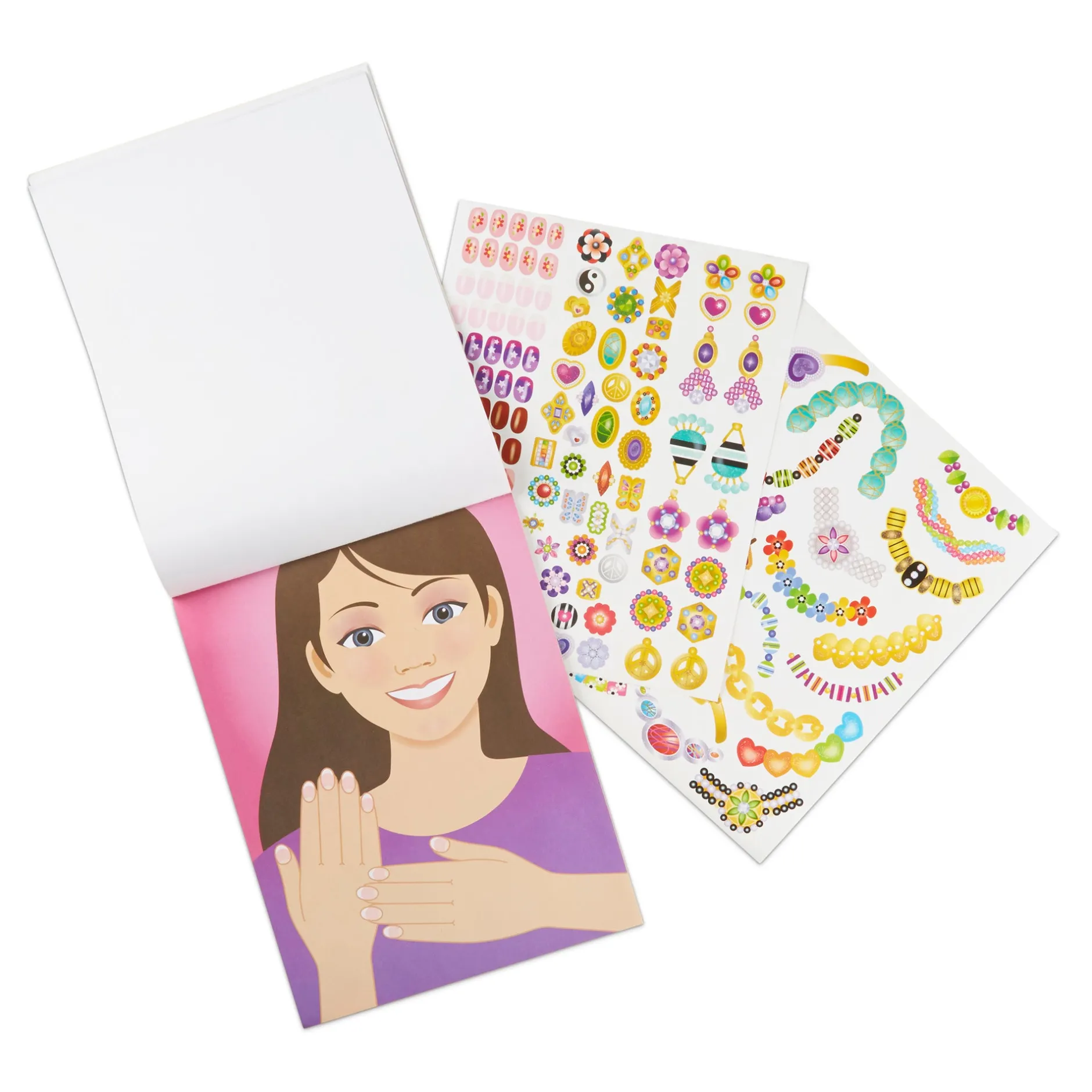 Stickers & Sticker Books>Melissa & Doug Sticker Pad - Jewelry & Nails Glitter Collection