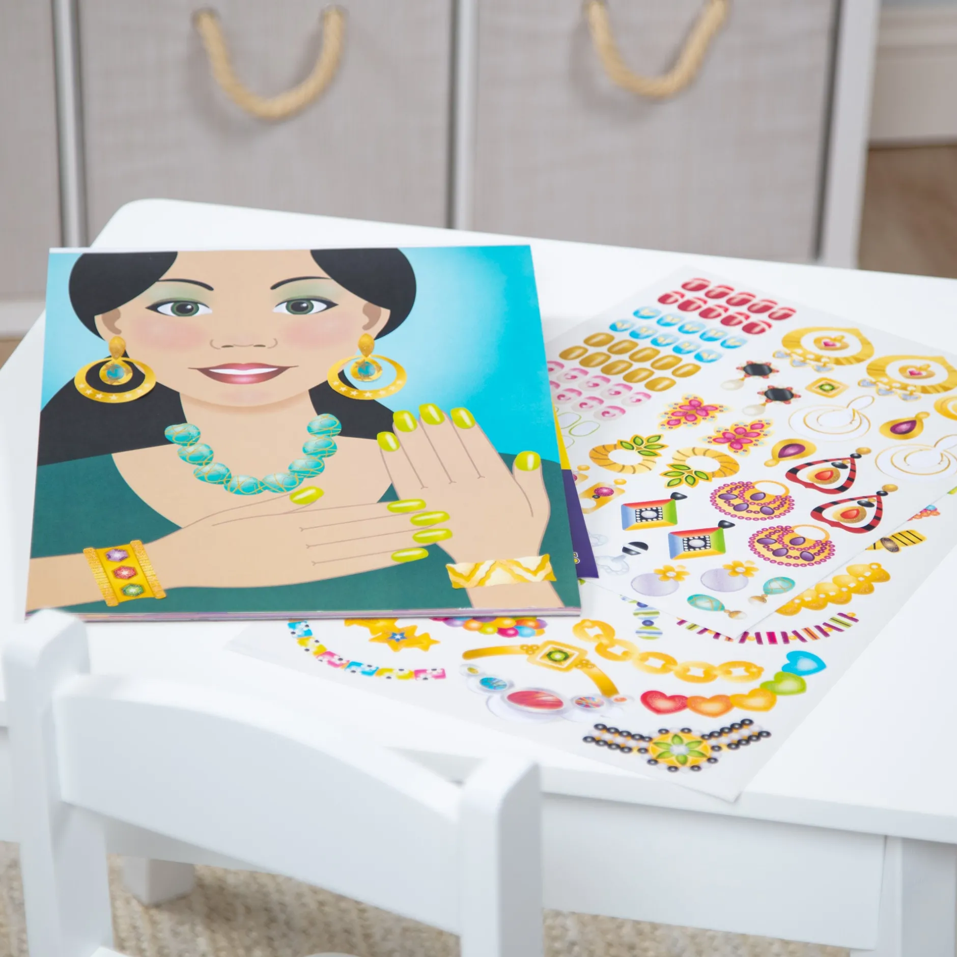 Stickers & Sticker Books>Melissa & Doug Sticker Pad - Jewelry & Nails Glitter Collection