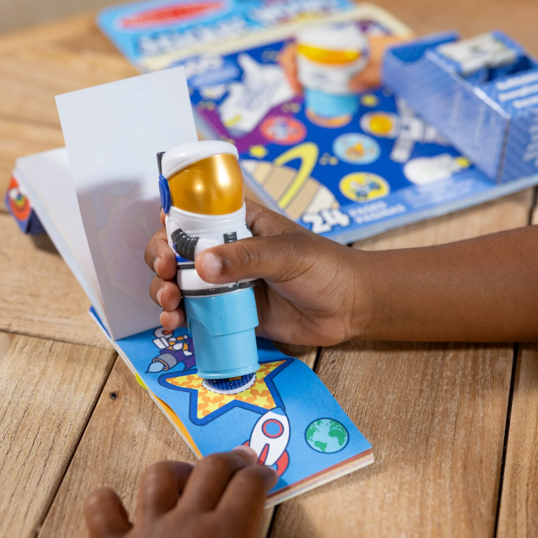 Activity Books|Stickers & Sticker Books>Melissa & Doug Sticker WOW!™ Astronaut Bundle: Activity Pad & Sticker Stamper + Mini Activity Pad and 200 Refill Stickers