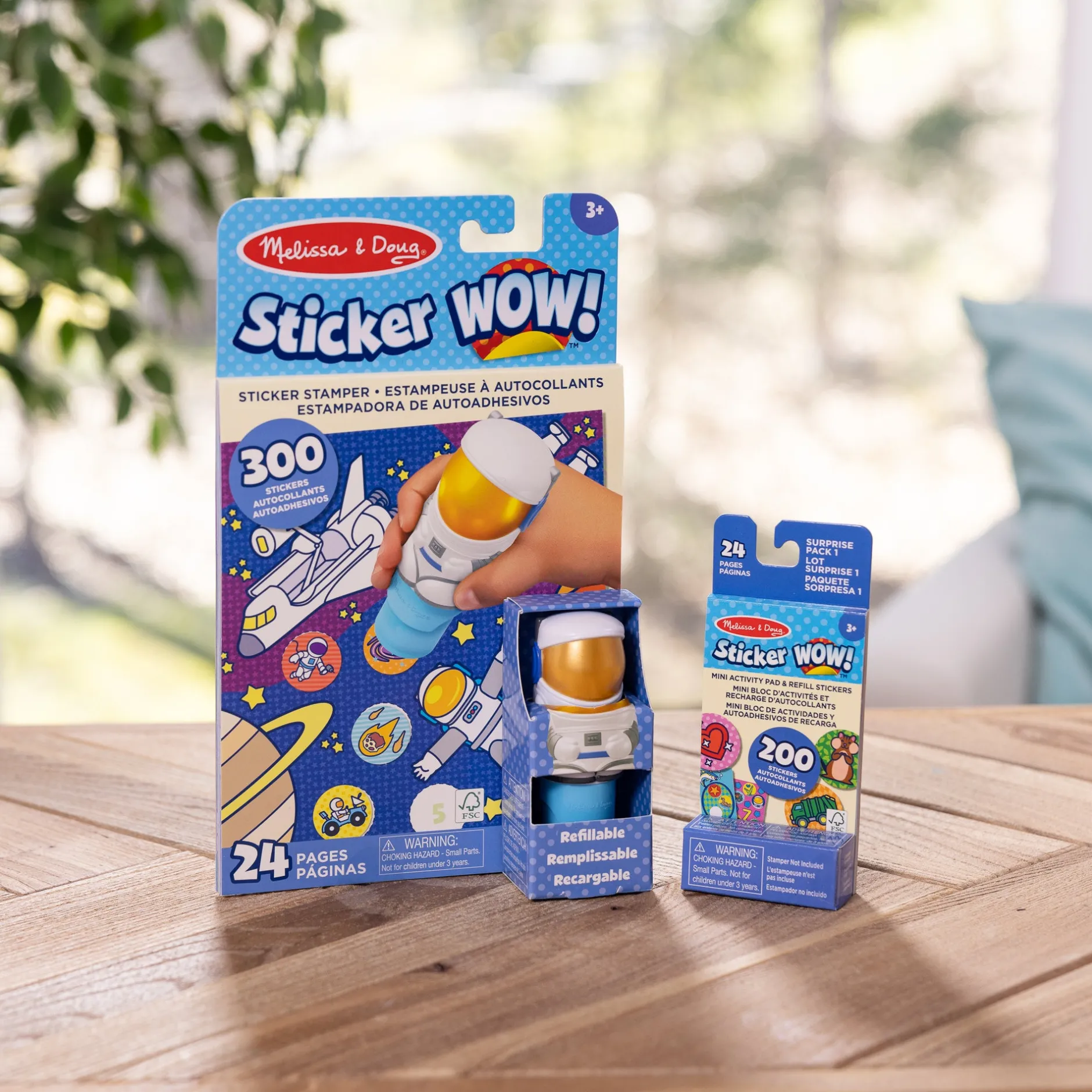 Activity Books|Stickers & Sticker Books>Melissa & Doug Sticker WOW!™ Astronaut Bundle: Activity Pad & Sticker Stamper + Mini Activity Pad and 200 Refill Stickers