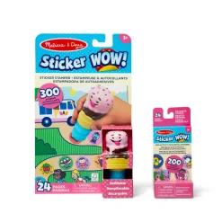 Activity Books|Stickers & Sticker Books>Melissa & Doug Sticker WOW!™ Ice Cream Bundle: Activity Pad & Sticker Stamper + Mini Activity Pad and 200 Refill Stickers