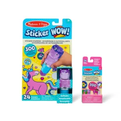 Activity Books|Stickers & Sticker Books>Melissa & Doug Sticker WOW!™ Purple Unicorn Bundle: Activity Pad & Sticker Stamper + Mini Activity Pad and 200 Refill Stickers