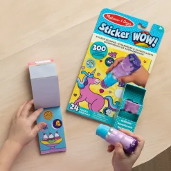 Activity Books|Stickers & Sticker Books>Melissa & Doug Sticker WOW!™ Purple Unicorn Bundle: Activity Pad & Sticker Stamper + Mini Activity Pad and 200 Refill Stickers