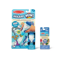 Activity Books>Melissa & Doug Sticker WOW!™ Shark Bundle: Activity Pad & Sticker Stamper + Mini Activity Pad and 200 Refill Stickers