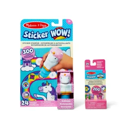 Activity Books|Stickers & Sticker Books>Melissa & Doug Sticker WOW!™ Unicorn Bundle: Activity Pad & Sticker Stamper + Mini Activity Pad and 200 Refill Stickers
