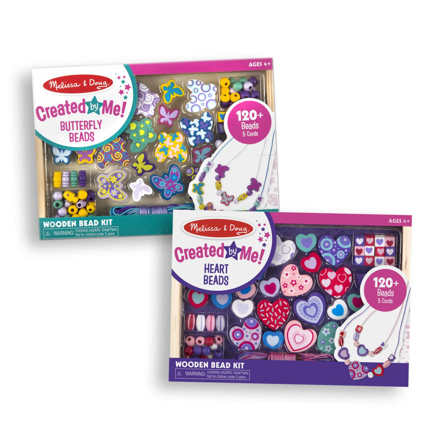 Craft & Stamp Kits>Melissa & Doug Sweet Hearts and Butterfly Friends Bead Set Bundle