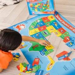 Animals & Nature Puzzles>Melissa & Doug USA Map Floor Puzzle - 51 Pieces