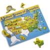 Animals & Nature Puzzles>Melissa & Doug U.S.A. Map Wooden Puzzle