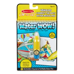 Activity Books>Melissa & Doug Water Wow! Vehicles Connect the Dots Water-Reveal Pad – On the Go Travel Activity