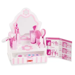 Play Food & Play Sets>Melissa & Doug Wooden Beauty Salon Play Set