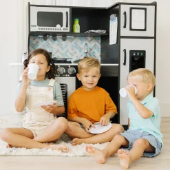 Play Food & Play Sets|Kitchens & Play Centers>Melissa & Doug Wooden Chef's Kitchen - Charcoal