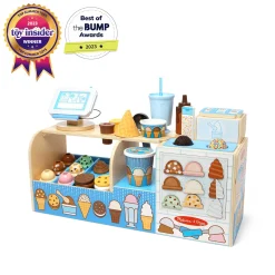 Play Food & Play Sets>Melissa & Doug Wooden Cool Scoops Ice Creamery