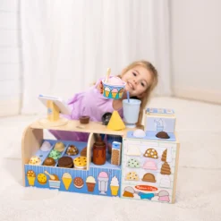 Play Food & Play Sets>Melissa & Doug Wooden Cool Scoops Ice Creamery