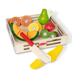 Play Food & Play Sets>Melissa & Doug Wooden Cutting Fruit Play Food