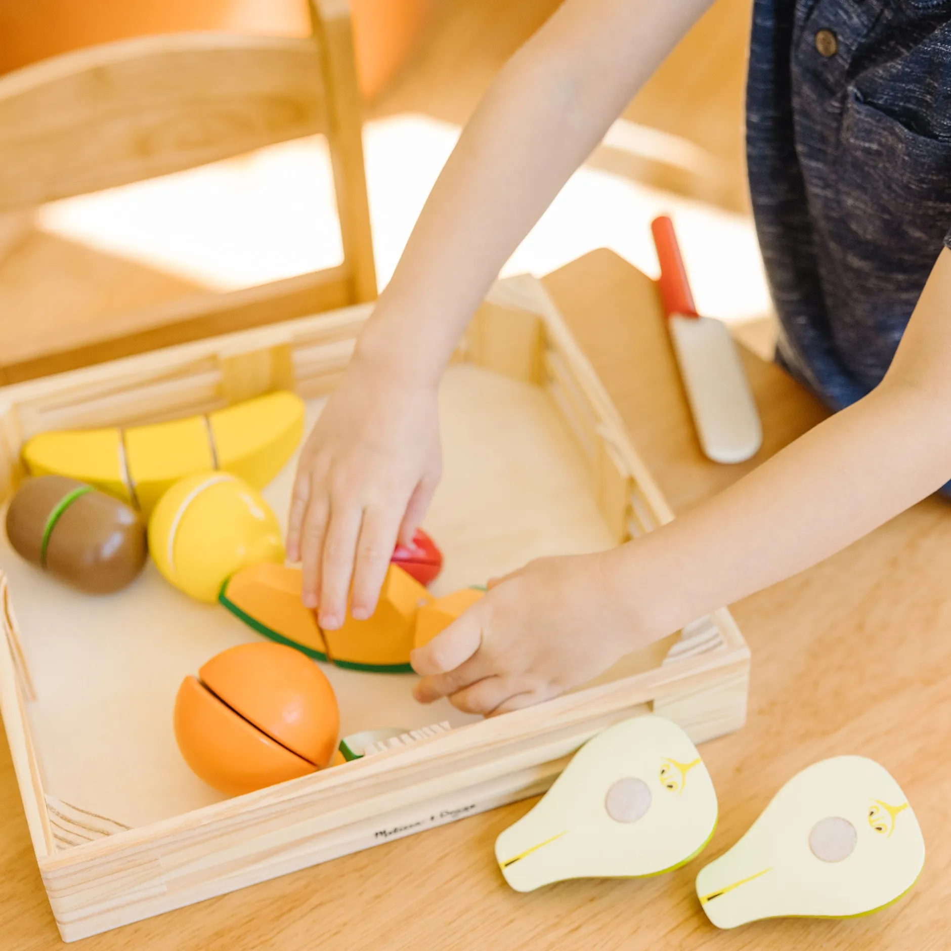 Play Food & Play Sets>Melissa & Doug Wooden Cutting Fruit Play Food