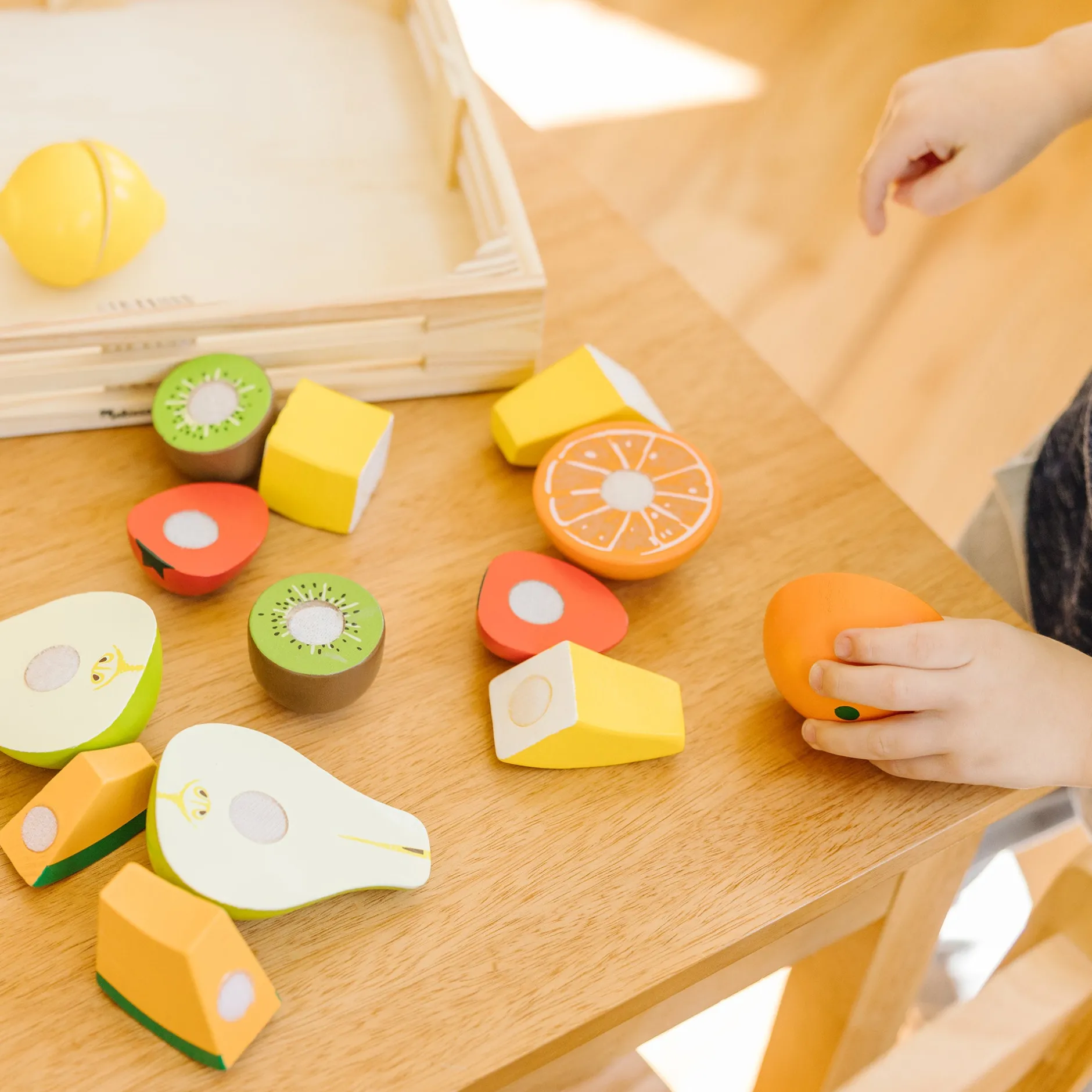 Play Food & Play Sets>Melissa & Doug Wooden Cutting Fruit Play Food