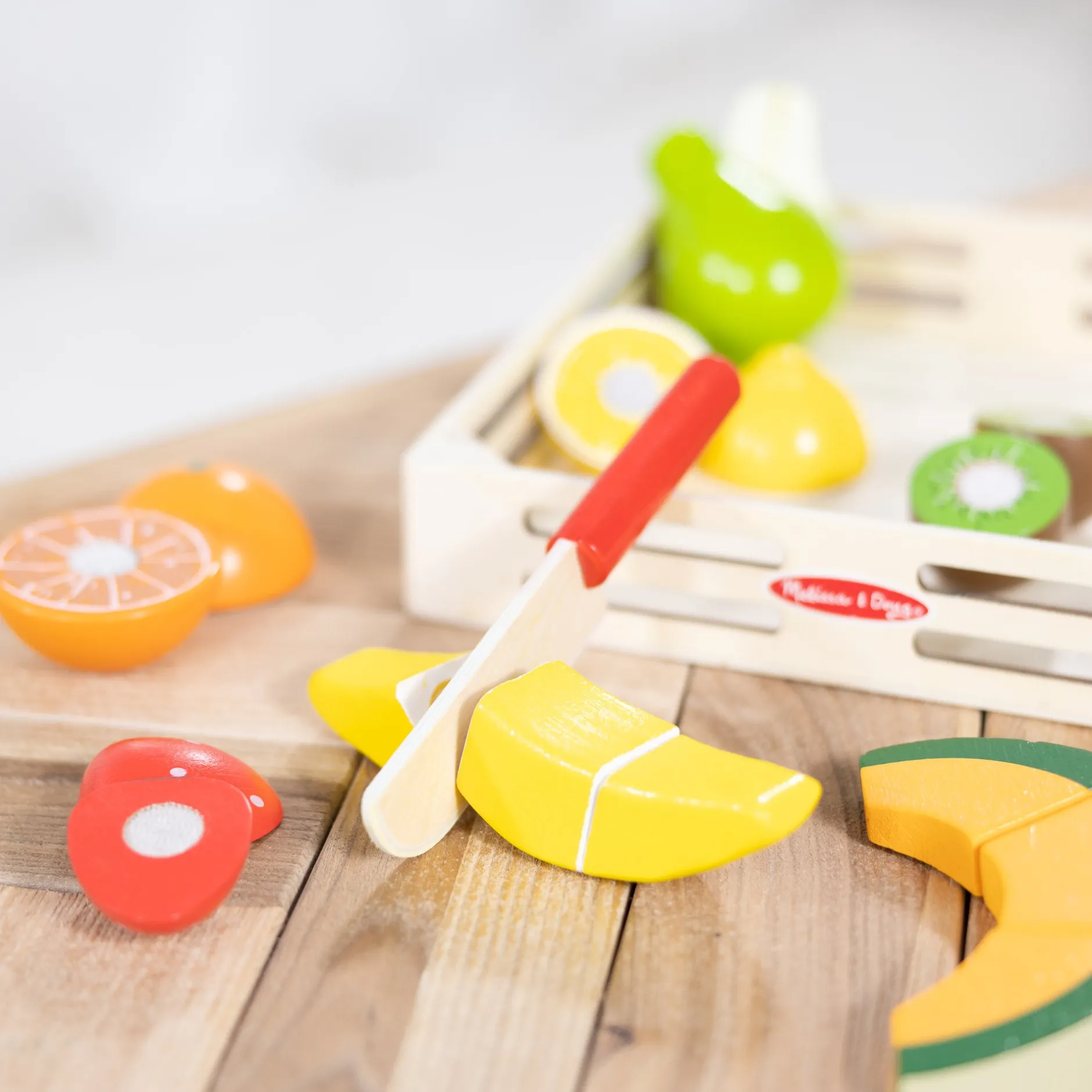 Play Food & Play Sets>Melissa & Doug Wooden Cutting Fruit Play Food