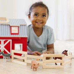 Play Food & Play Sets>Melissa & Doug Wooden Fold & Go Barn