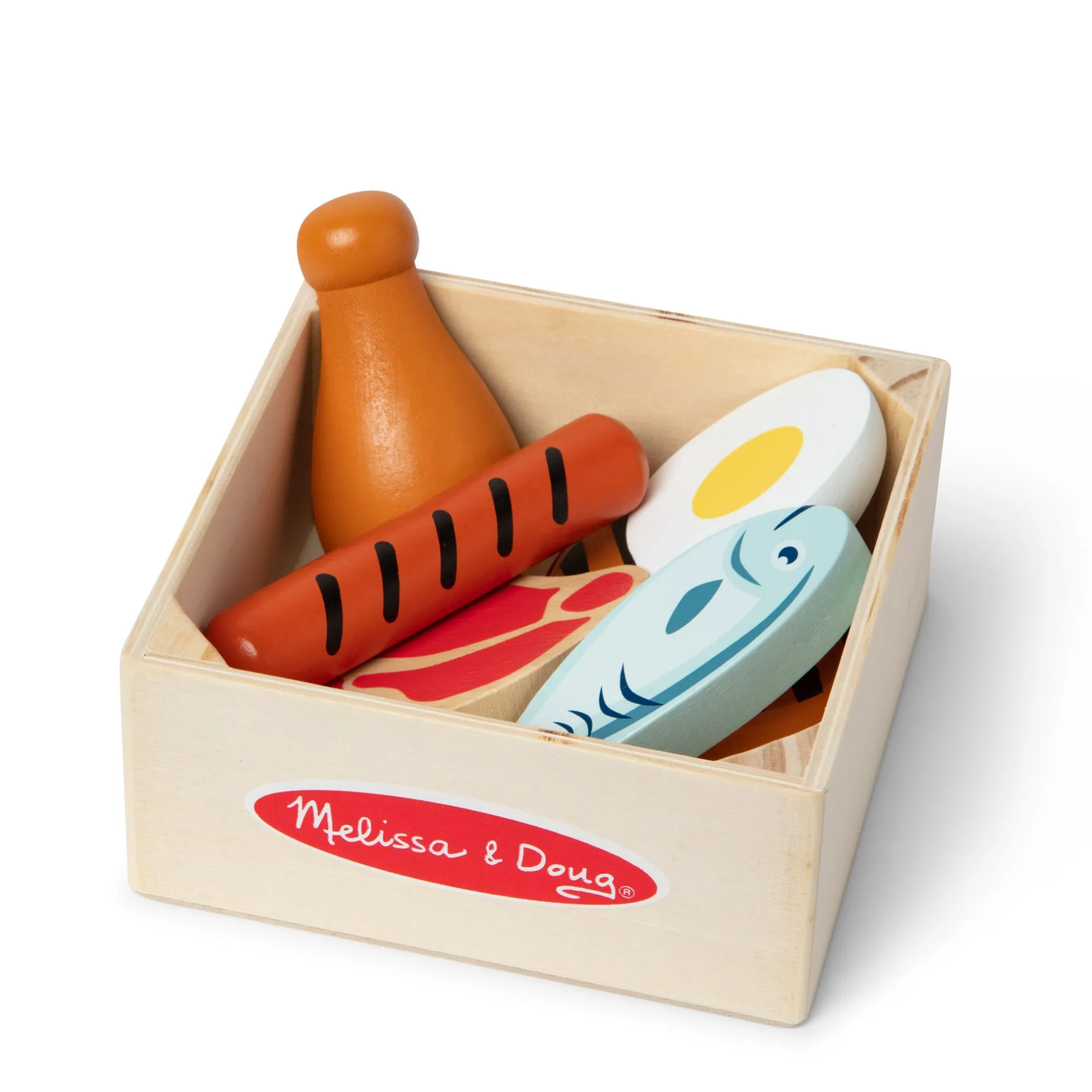 Play Food & Play Sets>Melissa & Doug Wooden Food Groups Play Set – Protein