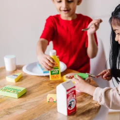Play Food & Play Sets>Melissa & Doug Wooden Fridge Food