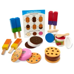 Play Food & Play Sets>Melissa & Doug Wooden Frozen Treats Play Set